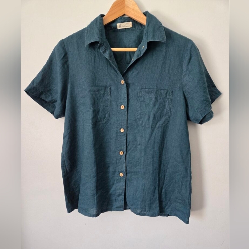 Women's Teal Button Down Shirt